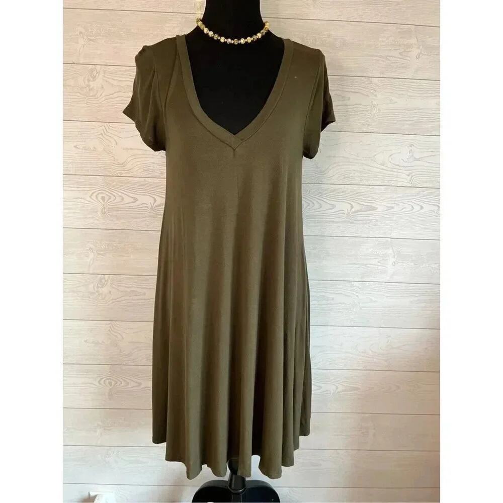 Charlotte Russe olive green swing dress size small